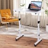 Standing Desk Height Adjustable 78-109cm with 4 Castors | Mobile Computer Desk & Overbed Table (65×48cm) | Ideal for Office,Living Room,Bedroom-White - 2 of 4