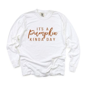 Simply Sage Market Women's It's A Pumpkin Kinda Day Long Sleeve Garment Dyed Tee - 1 of 4