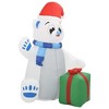 vidaXL Inflatable Polar Bear White, Red, Green, Blue Fabric Large - 3 of 4