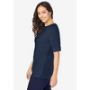 Jessica London Women's Plus Size Stretch Cotton Cuff Tee - 4 of 4