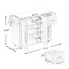NicBex Mobile Kitchen Island Cart Kitchen Storage Cabinets Island Cart with Drop Leaf, 3 Drawers and 2 Cabinet Doors for Kitchen, White - 2 of 4