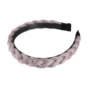 Unique Bargains Women's Thick Braided Knotted Non-slip Fashion Elastic Solid Color Headband 1 Pc - 1 of 4