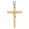 Black Bow Jewelry 14k Two Tone Gold, Polished Crucifix Pendant, 21 x 37mm - 3 of 4