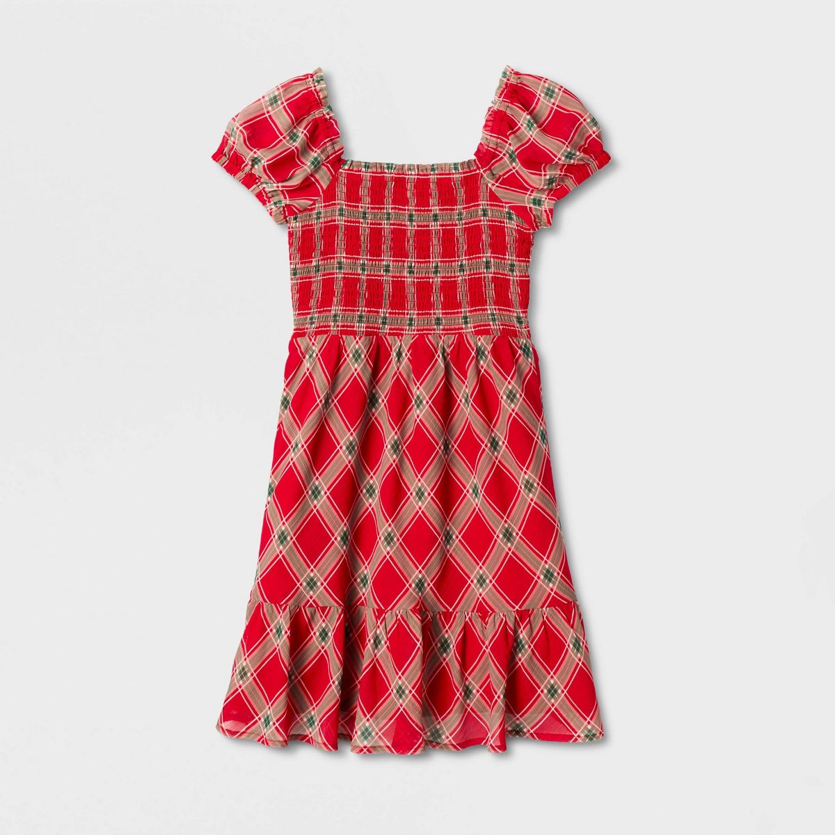 Girls' Puff Sleeve Smocked Dress - Cat & Jack™ - thumbnail 7