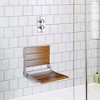 Home Aesthetics 18" ADA Compliant Folding Teak Wood Shower Bench Seat Medical Wall Mount Seat - image 2 of 4