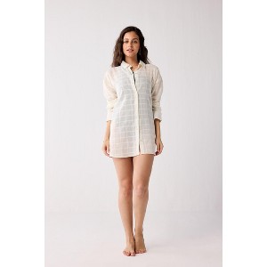 Reistor Women's Oversized Shirt in Textured Checks : Target