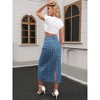 INSPIRE CHIC Women's Denim High Waisted Swiss Dots Back Slit Casual Column Midi Skirt - 4 of 4