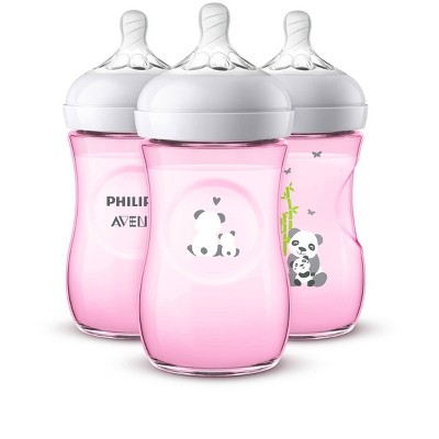 avent natural bottles pink