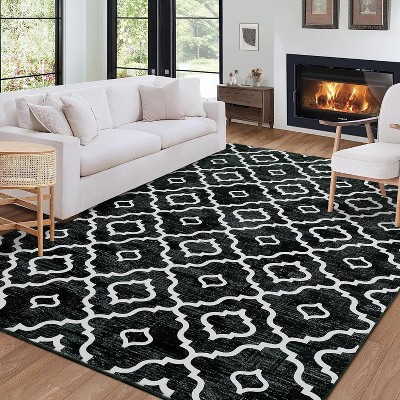 Modern Washable Rugs Rug for Living Room Soft Bedroom Rug Geometric Farmhouse Large Area Rug Non Slip Throw Rugs Non Shedding Stain