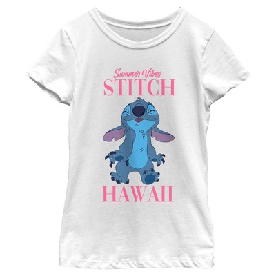 Girl's Lilo & Stitch Hanging with Ducks Graphic Tee Light Pink X Large