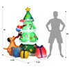 Tangkula 7 FT Inflatable Christmas Tree Santa Claus Climbing Tree Chased by Puppy Dog - 3 of 4