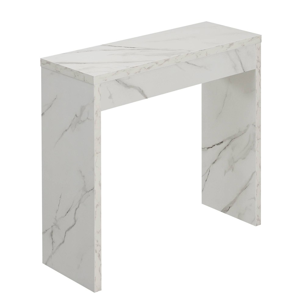 Breighton Home Northfield Entryway Hall Table in White Faux Marble