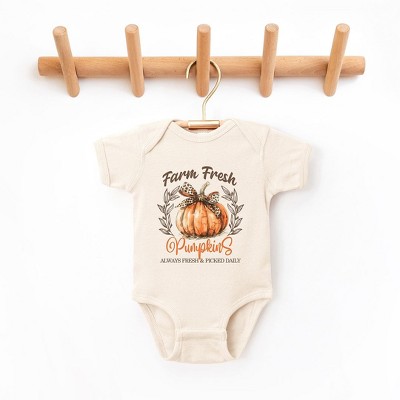 The Juniper Shop Coquette Farm Fresh Pumpkin Baby Bodysuit