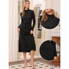 INSPIRE CHIC Women's Turtleneck Casual Basic Long Sleeve Stretch Flowy Ribbed Knit Sweater Maxi Dress - 2 of 4