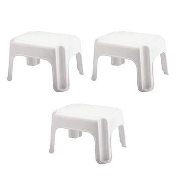 Rubbermaid Durable Plastic Roughneck Step Stool w/ 300-LB Weight Capacity, White (3-Pack)