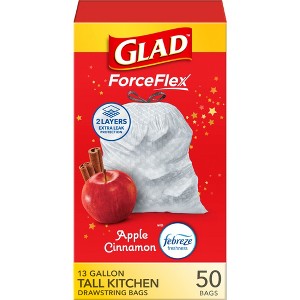 Glad Trash Bags - Apple Cinnamon - 13gal/50ct - 1 of 4