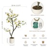 Artificial Magnolia Tree, Faux Flower Plant with Realistic Leaves for Indoor Outdoor Home Office Decor, White - 2 of 4