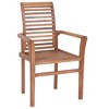 vidaXL Solid Teak Wood Dining Chairs with Cushions - Set of 2 - Ergonomic Design for Garden - 4 of 4