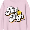 Mr. Men And Little Miss Classic Aim High Crew Neck Long Sleeve Cradle Pink Adult Sweatshirt - 2 of 2