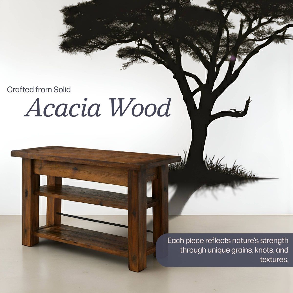 Durango Industrial Wood Console/Media Table: Sofa Table - Alaterre Furniture - thumbnail 5