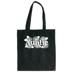 Simply Sage Market Auntie Sunflowers Canvas Tote - One Size - Black - 1 of 4
