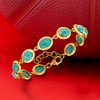 Ross-Simons Turquoise Bracelet in 18kt Gold Over Sterling - 3 of 4