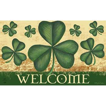 Shamrock Welcome St. Patrick's Day Doormat indoor Outdoor 30" x 18" Briarwood Lane