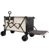 SKRAN Long Foldable Beach Wagon Cart with Extended Tailgate & All-Terrain Beach Wheels 480lbs Weight Capacity for Beach Grocery Camping Shopping - 2 of 4