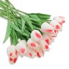 Unique Bargains Christmas 20 Pcs Artificial Flowers Fake Tulips for Wedding Rooms Home Hotel Party Decoration White Rose Red - 3 of 4