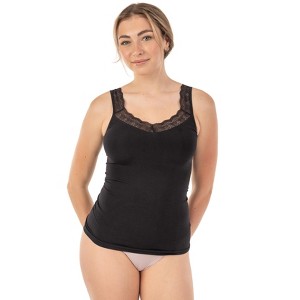 Body Beautiful Shapewear Slimming Top with feminine lace trim Nylon - 1 of 4