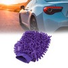 Unique Bargains Purple Chenille Microfiber Washing Glove for Car Dusting Cleaning Mitt Mittens - 2 of 4