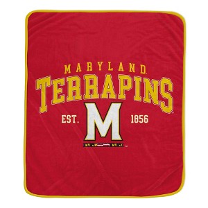 NCAA Maryland Terrapins Vintage Arch Block Flannel Fleece Blanket: Sports Team Logo Throw - 1 of 1