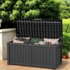 Naysaye Deck Boxes, 120 Gal Outdoor Storage Deck Box, Small Patio Storage Bin for Garden Tools, Brown, 54.25"*26.5"*24.2" - 2 of 4