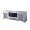 Royal Hampton 59 Inch Wood TV Entertainment Media Console, Faux Diamond Inlay, Silver - 3 of 4