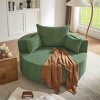 Chenille Upholstered Swivel Barrel Chair, Round Swivel Chair with Removable Pillows for Bedroom,Modern Living Room Lounge Sofa Chair-Koiai - 2 of 4