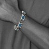 Black Bow Jewelry Men's Titanium Blue Carbon Fiber & Black Rubber Link Bracelet, 8.5 In - 4 of 4
