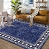 Washable Living Room Bedroom Bordered Geometric Area Rugs Indoor Contemporary Floor Carpet for Home Office - 2 of 4
