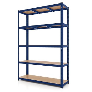 Costway 5 Tier Adjustable Garage Shelving Unit with 2200 lbs Max Load for Warehouse Black/Grey/Blue/Silver - 1 of 4