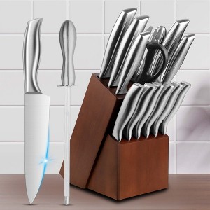Knife Set, 14 Pieces Kitchen Knife Set with Wood Block, Stainless Steel Knife Sets for Multipurpose Cooking - 1 of 4