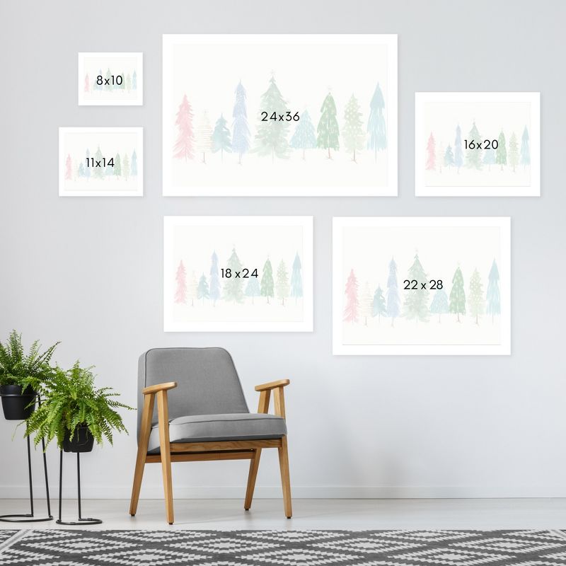 Americanflat Botanical Minimalist Christmas Trees By Pi Holiday Collection Framed Print Wall Art, 4 of 10
