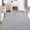 Washable Modern Plaid Printed Rug Non Slip Low Pile Rug Soft Contemporary Throw Floor Cover Foldable Indoor Carpet for Living Room Bedroom - 2 of 4