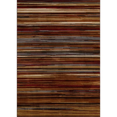 Barista Collection 7' x 10' Multicolor Striped Synthetic Rug
