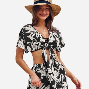 Women's Tropical Open Front Cover-Up Top - Cupshe - 1 of 4