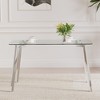 Okak Modern Dining Table Rectangle Glass Dining Table for Kitchen Living Room, Dining Room - 3 of 4