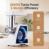 3-in-1 Meat Grinder Includes 3 plates (3/5/7mm), sausage kit & Kubbe, Crush 3lbs/min, One-touch Control, Reverse function, 300-2800W Meat Slicer - 3 of 4