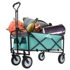 NAYSAYE Wagons Collapsible Utility Cart with Strapping System and All Terrain Wheels for Outdoor Use, Green, 35.04"*21.65"*38.98" - 2 of 4