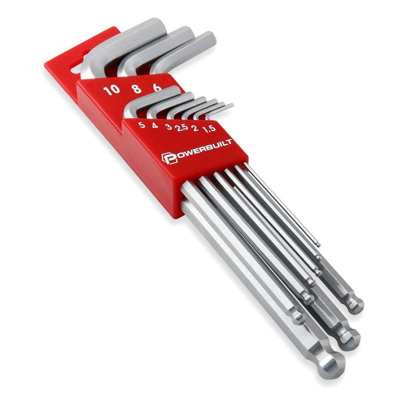 Powerbuilt 9 Piece Metric Long Arm Hex Key Wrench Set, 1 of 3