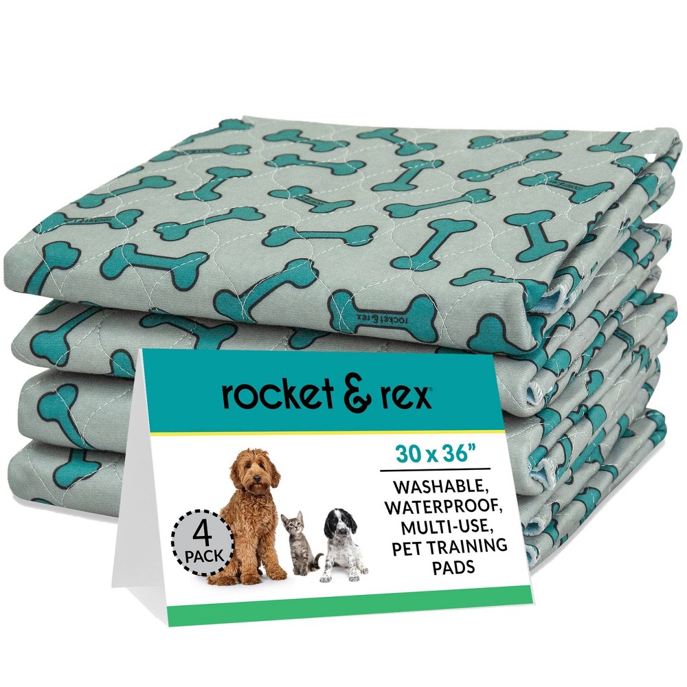 rocket & rex Washable Reusable Pee Pads for Dogs - L- 4ct