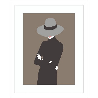 12" x 15" Lady No.4 by Sean Salvadori Framed Wall Art Print - Amanti Art