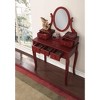 Roundhill Furniture Ashley Wood Make-Up Vanity Table and Stool Set, Cherry - 3 of 4